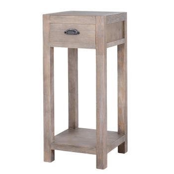 Haldon Collection Small 1 Drawer Lamp Table - Wood - L35 x W35 x H70 cm - Brown