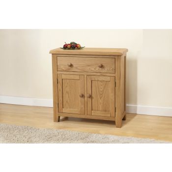 Shrewsbury Compact Sideboard with 1 Drawer And 2 Doors - L32 x W80 x H80 cm - Oak