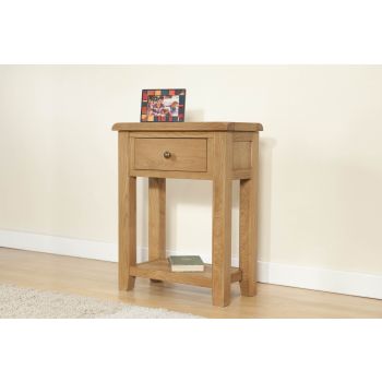 Shrewsbury Small Console with 1 Drawer & Shelf - L30 x W60 x H75 cm - Oak