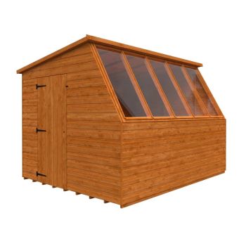 10x8 Jewel Potting Shed 12mm Shed - L295 x W235 x H217 cm - Solid Wood/Softwood/Pine - Burnt Orange