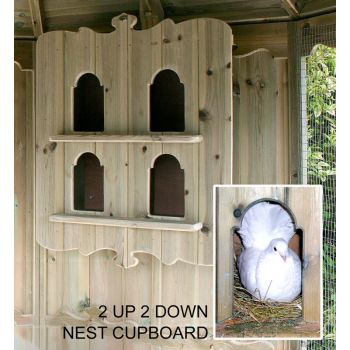 Optional Extra - Two Up Two Down Nesting Cupboard for Ipswich Aviaries 8 Natural - Pressure Treated Red Pine