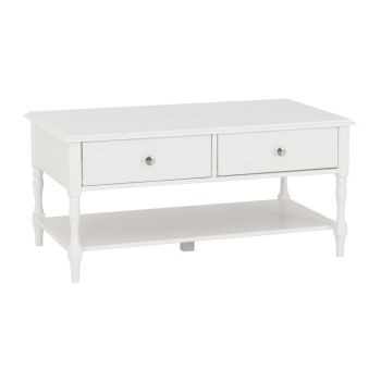 Stratford 2 Drawer Coffee Table - L58 x W100 x H47 cm - White