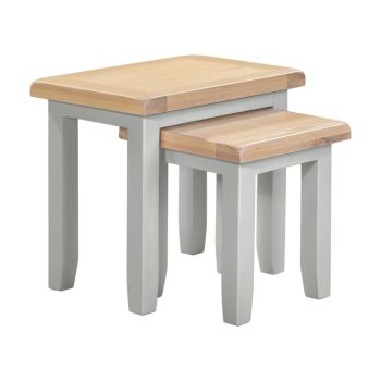 Windsor Nest of Tables (Set of 2) - Pebble Grey/Oak