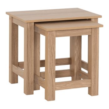 Tessa Nest of 2 Tables - L39 x W51.5 x H56 cm - Natural Oak
