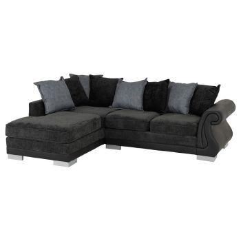 Elsa Left Hand Facing Corner Sofa - L177 x W234 x H88 cm - Dark Grey