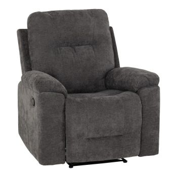 Guildford Recliner Chair - L94 x W90 x H104 cm - Grey Fabric
