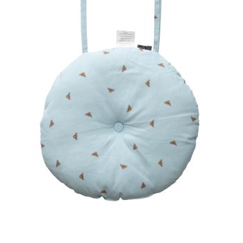 Round Seat Pad - Bee Print - L40 x W40 x H4 cm - Blue