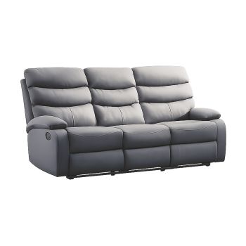 3 Seater Recliner Sofa - L92 x W187 x H106 cm - Assembly Required - Grey