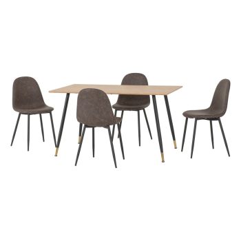 Hamilton & Athens Medium Indoor Dining Set - Medium Oak Effect/Brown