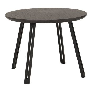 Quebec Round Dining Table - L110 x W110 x H75.5 cm - Black Wood Grain