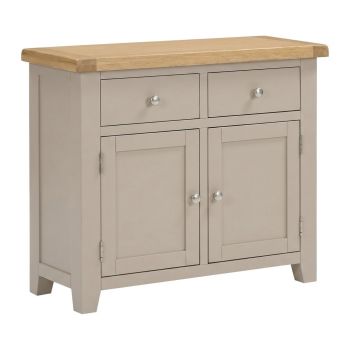 Windsor 2 Door 2 Drawer Sideboard - L40 x W97 x H81.5 cm - Putty/Oak