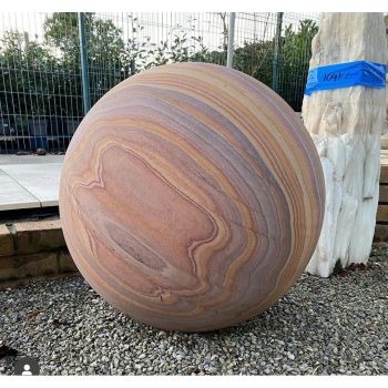 Plain Rainbow Sandstone Sphere Garden Ornament - 40cm Dia