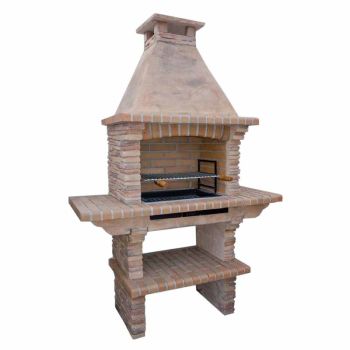 402L Masonry Barbeque - Composite Stone - L58 x W145 x H221 cm - Brown