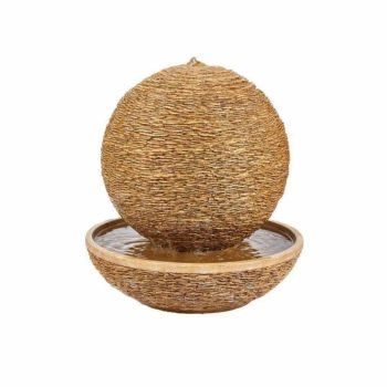 Cotswold Sun Water Feature - Glassfibre Reinfornced Concrete (GRC) - L71 x W71 x H77 cm - Light Golden Brown