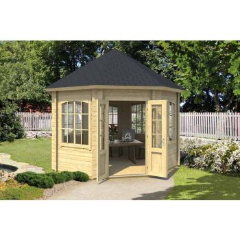 Jamaica-Log Cabin, Wooden Garden Room, Timber Summerhouse, Home Office - L389.4 x W389.4 x H345.4 cm