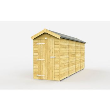 4 x 16 Feet Apex Shed - Single Door Without Windows - Wood - L472 x W118 x H217 cm