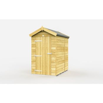 4 x 6 Feet Apex Shed - Single Door Without Windows - Wood - L187 x W118 x H217 cm