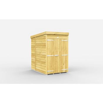 4 x 6 Feet Pent Shed - Double Door Without Windows - Wood - L178 x W127 x H201 cm
