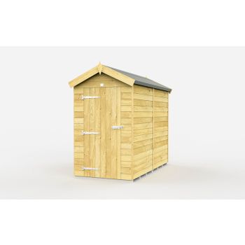 4 x 7 Feet Apex Shed - Single Door Without Windows - Wood - L214 x W118 x H217 cm