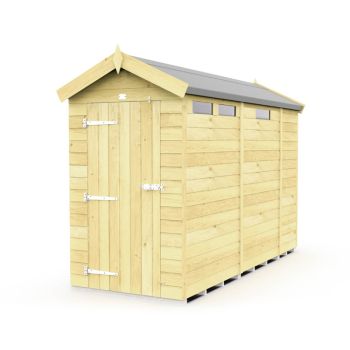 4 x 9 Feet Apex Security Shed - Single Door - Wood - L272 x W118 x H217 cm