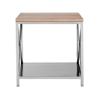 Chiswick Lamp Table - Metal/Wood - L50 x W50 x H50 cm - Natural