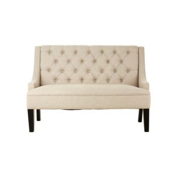 Doucet High Back Bench - Wood/Textile - L79 x W129 x H90 cm - Natural