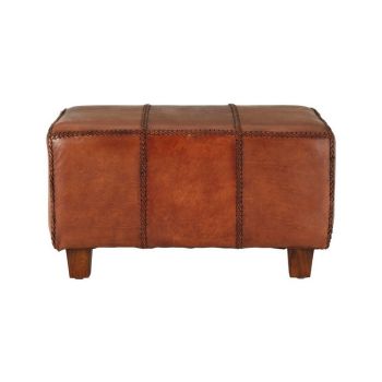 Inca Bench with Teak Wooden Legs - Textile - L53 x W80 x H43 cm - Brown