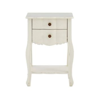 Loire 2 Drawer Bedside Table - Wood - L30 x W45 x H65 cm - White
