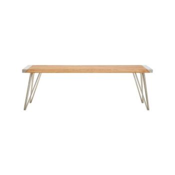 Nandri Teak Bench - Metal/Wood - L35 x W140 x H45 cm - Natural