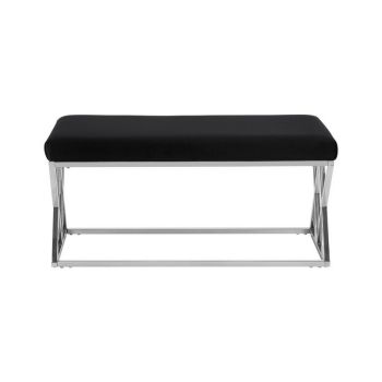 Allure Black Seat Bench - Metal/Textile - L44 x W97 x H46 cm