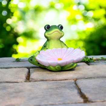43cm Frog Statue for Indoor or Outdoor Display - MGO - L27 x W33 x H43 cm