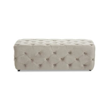 Alea Mink Velvet Bench - Wood/Textile - L45 x W120 x H38 cm