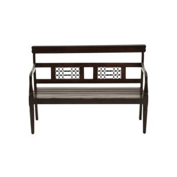 Srina Dark Sheesham Bench - Metal/Wood - L45 x W120 x H84 cm - Brown