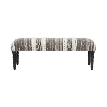 Cefena Bench - Wood/Textile - L40 x W120 x H40 cm - White/Grey/Brown