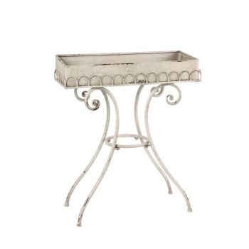 65cm Decorative Metal Table - L56 x W25 x H65 cm - Cream