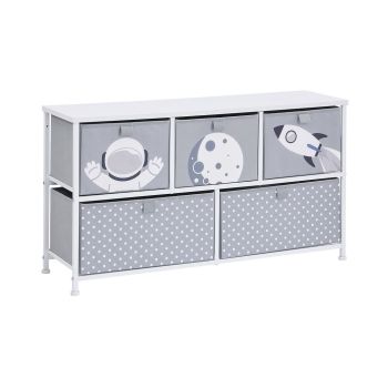 Spaceman 5 Drawer Storage Chest - L29 x W45 x H21.5 cm