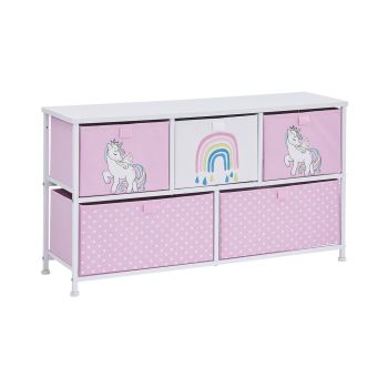 Unicorn 5 Drawer Storage Chest - L29 x W45 x H21.5 cm