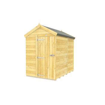 5 x 7 Feet Apex Shed - Single Door Without Windows - Wood - L214 x W147 x H217 cm