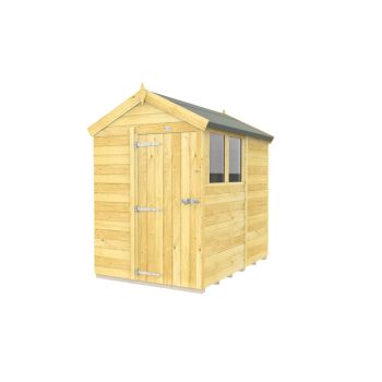 5 x 7 Feet Apex Shed - Single Door With Windows - Wood - L214 x W147 x H217 cm