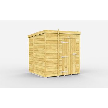 5 x 7 Feet Pent Shed - Single Door Without Windows - Wood - L214 x W158 x H201 cm