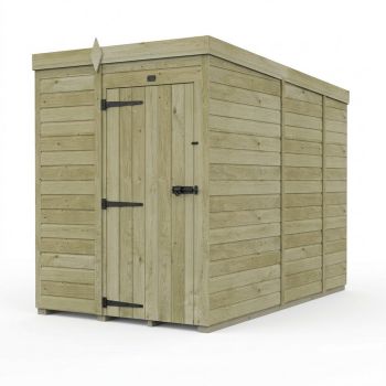5ft x 9ft Pent Garden Shed Single Door No Windows - Pressure Treated Timber - L152 x W274 x H210 cm - Natural