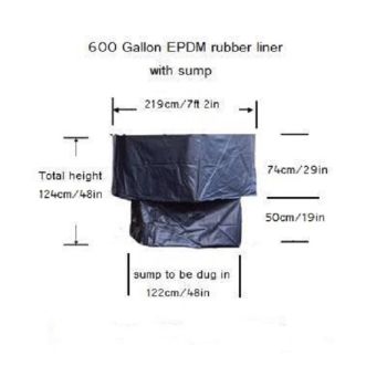 600 Gallon EPDM liner with Sump