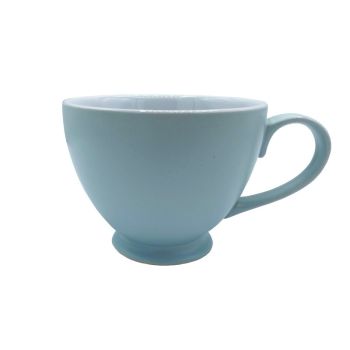 Set of 6 Teacups - Stoneware - L15 x W11 x H9 cm - Ice Blue
