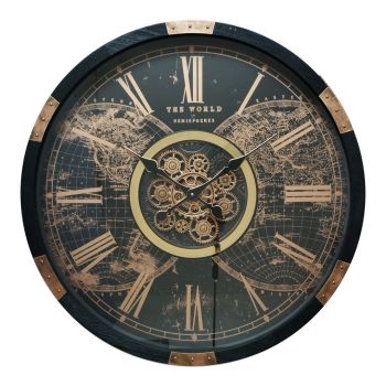 80cm Gear Clock - Metal - L8 x W80 x H80 cm