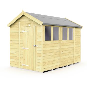 6 x 10 Feet Apex Shed - Single Door With Windows - Wood - L302 x W175 x H217 cm