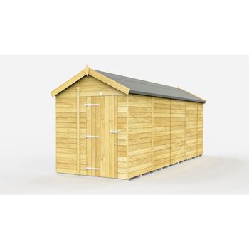 6 x 18 Feet Apex Shed - Single Door Without Windows - Wood - L533 x W175 x H217 cm