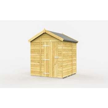 6 x 6 Feet Apex Shed - Single Door Without Windows - Wood - L187 x W175 x H217 cm