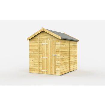 6 x 8 Feet Apex Shed - Single Door Without Windows - Wood - L243 x W175 x H217 cm