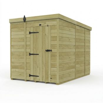 6ft x 9ft Pent Garden Shed Single Door No Windows - Pressure Treated Timber - L183 x W274 x H210 cm - Natural