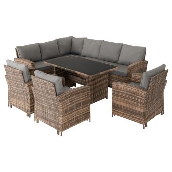 Aspen Corner Garden Furniture Set - L67 x W68 x H90 cm - Brown/Grey